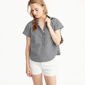 Jcrew Gingham Popover Shirt